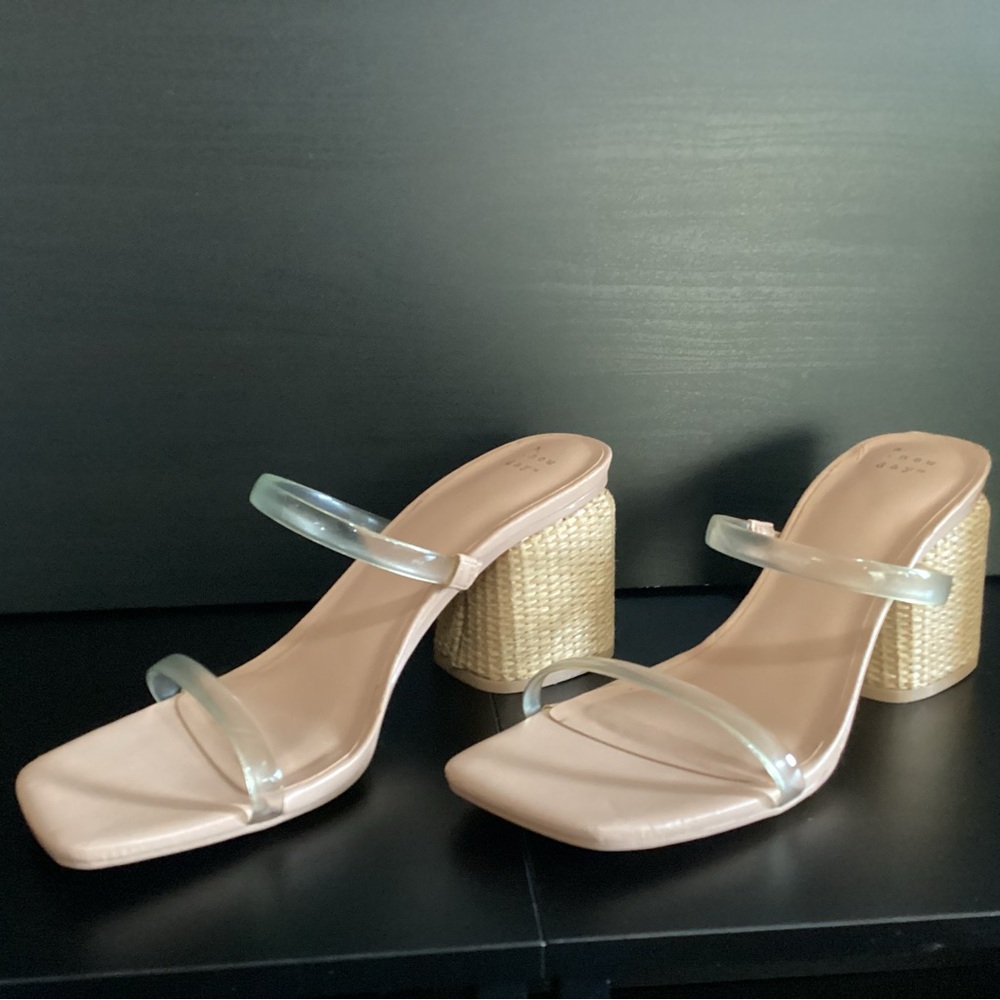 a new day Clear Strap Nude Block Heels Never worn